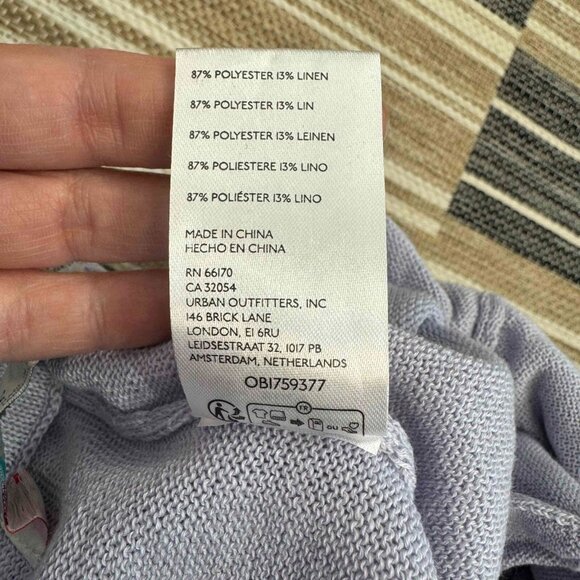 Free People FP Beach Nolan Knit Jogger Pants Linen Blend Purple Size Large - Picture 12 of 13